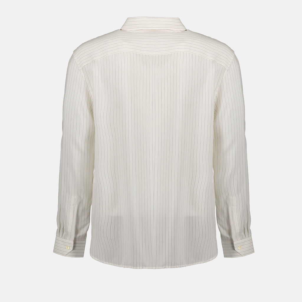Chemises Chemise rayée Saint Laurent Blanc Homme
