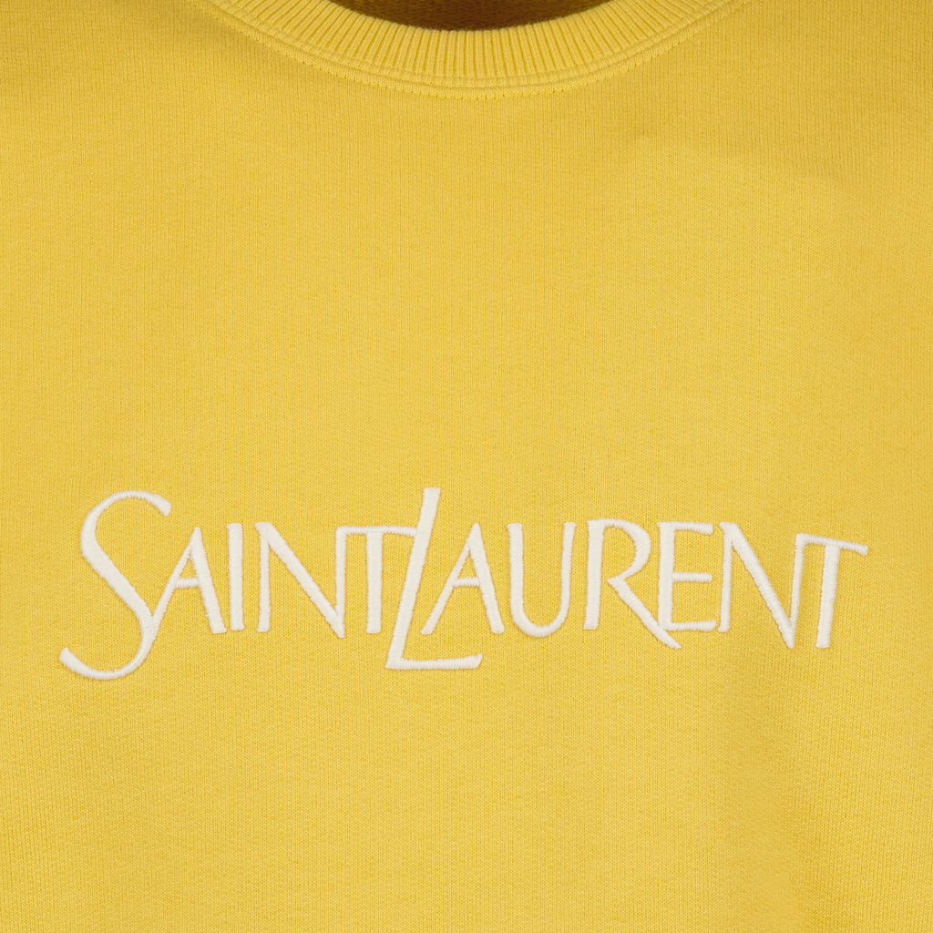 Sudaderas Sudadera con Logo Bordado Saint Laurent Amarillo Homme