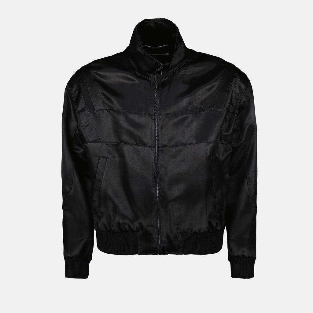 Vestes Bomber Teddy en satin Saint Laurent Noir Homme