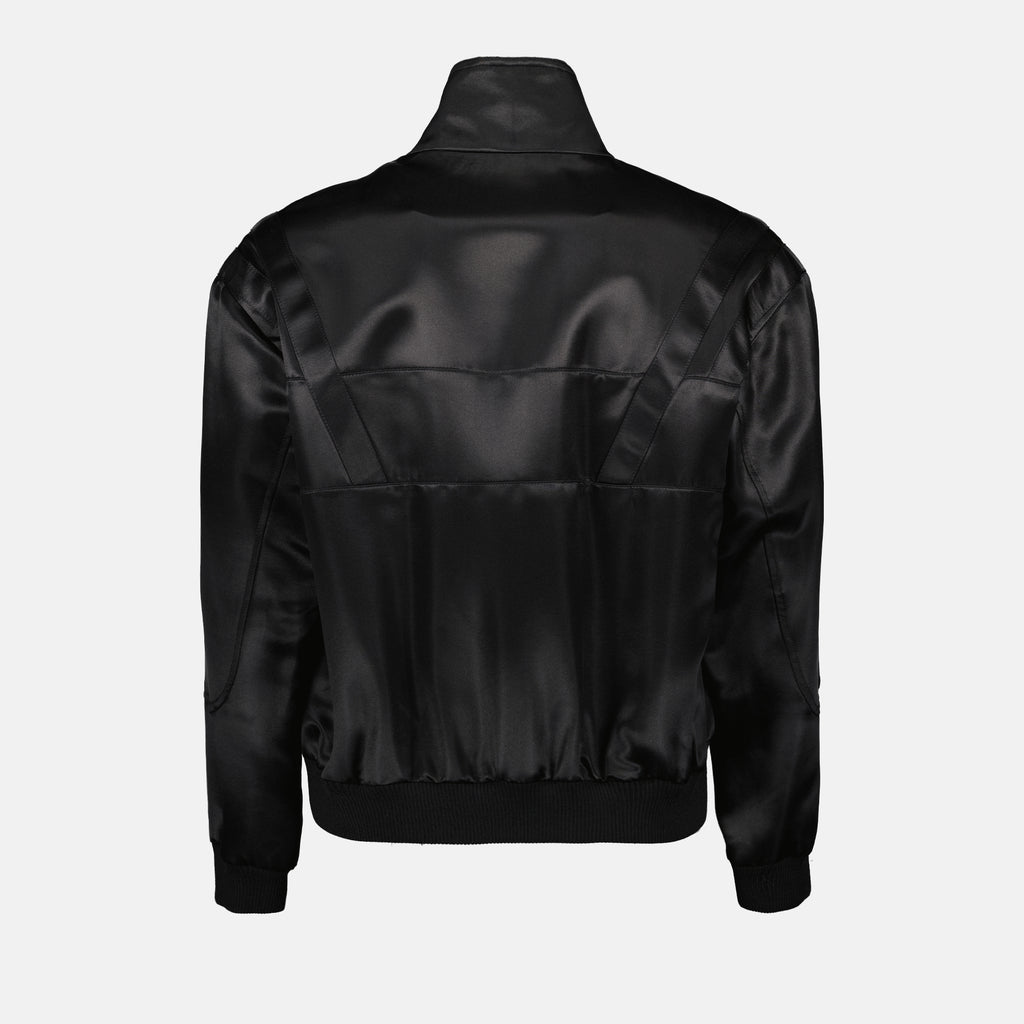 Vestes Bomber Teddy en satin Saint Laurent Noir Homme