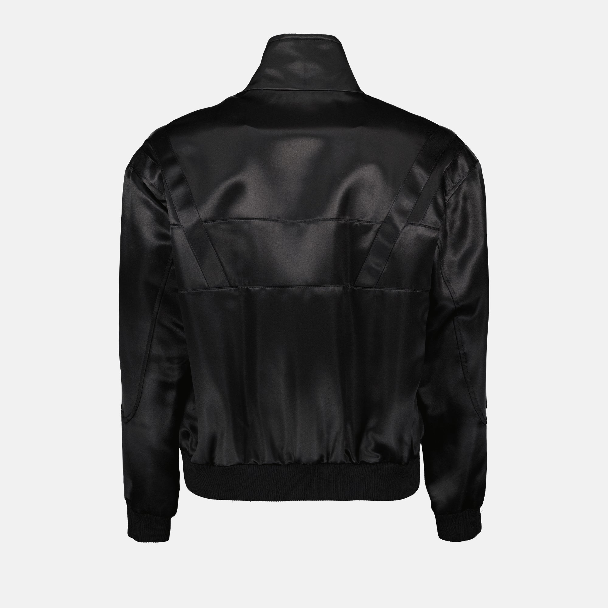 Vestes Bomber Teddy en satin Saint Laurent Noir Homme