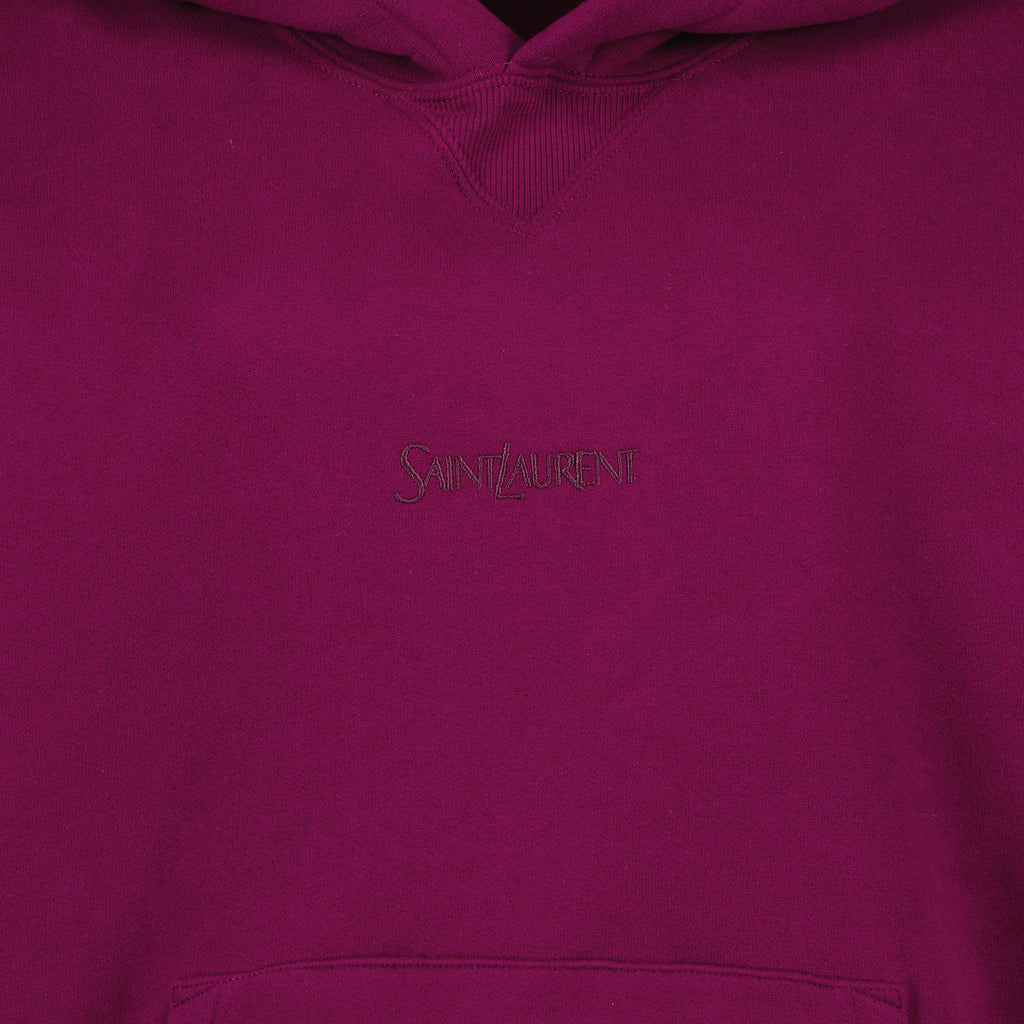 Moletons Sweatshirt com Capuz Logotipo Saint Laurent Roxo Homme