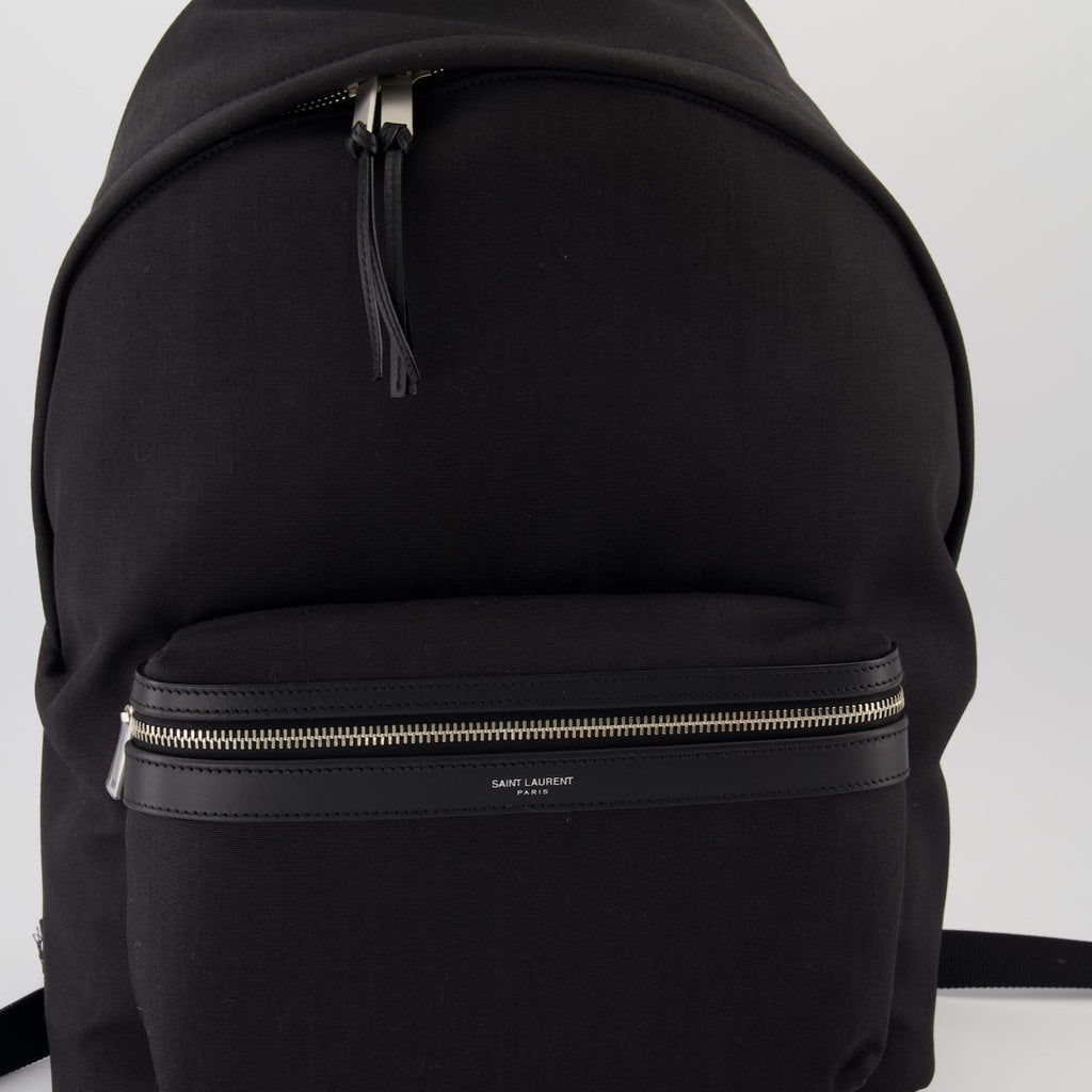 Zaini Sac à dos City en toile et nylon Saint Laurent Nero Homme