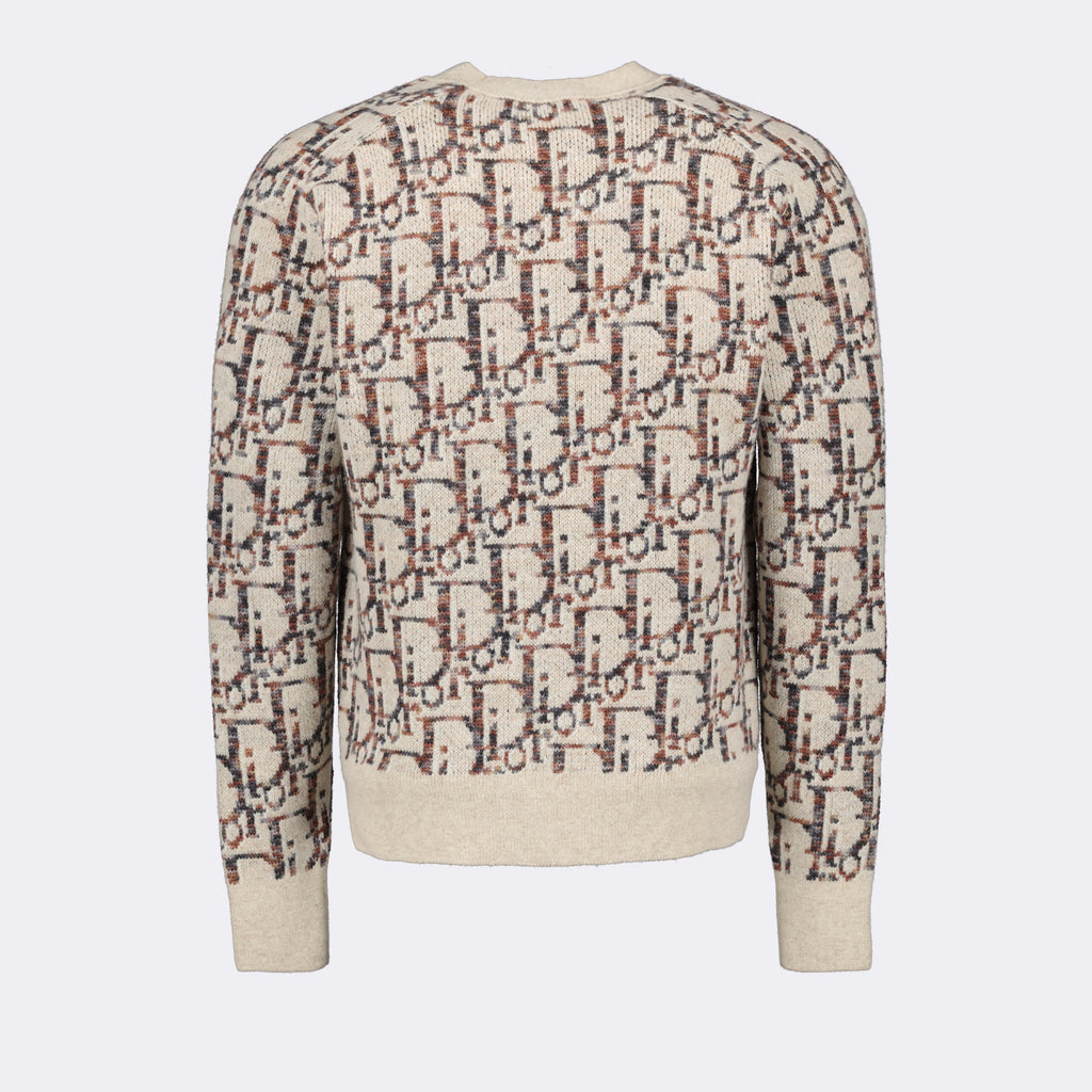 Maglieria Cardigan Oblique Dior Beige Homme