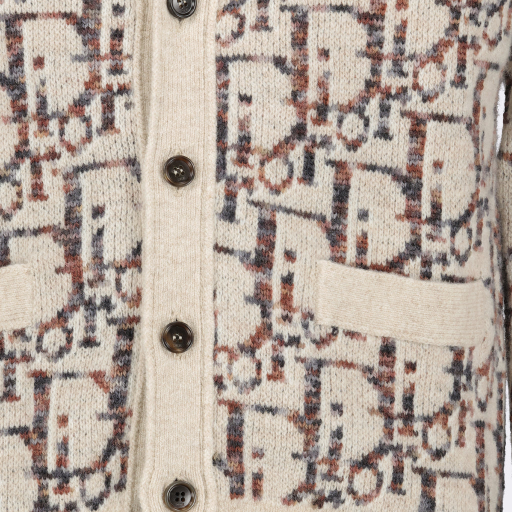 Maglieria Cardigan Oblique Dior Beige Homme