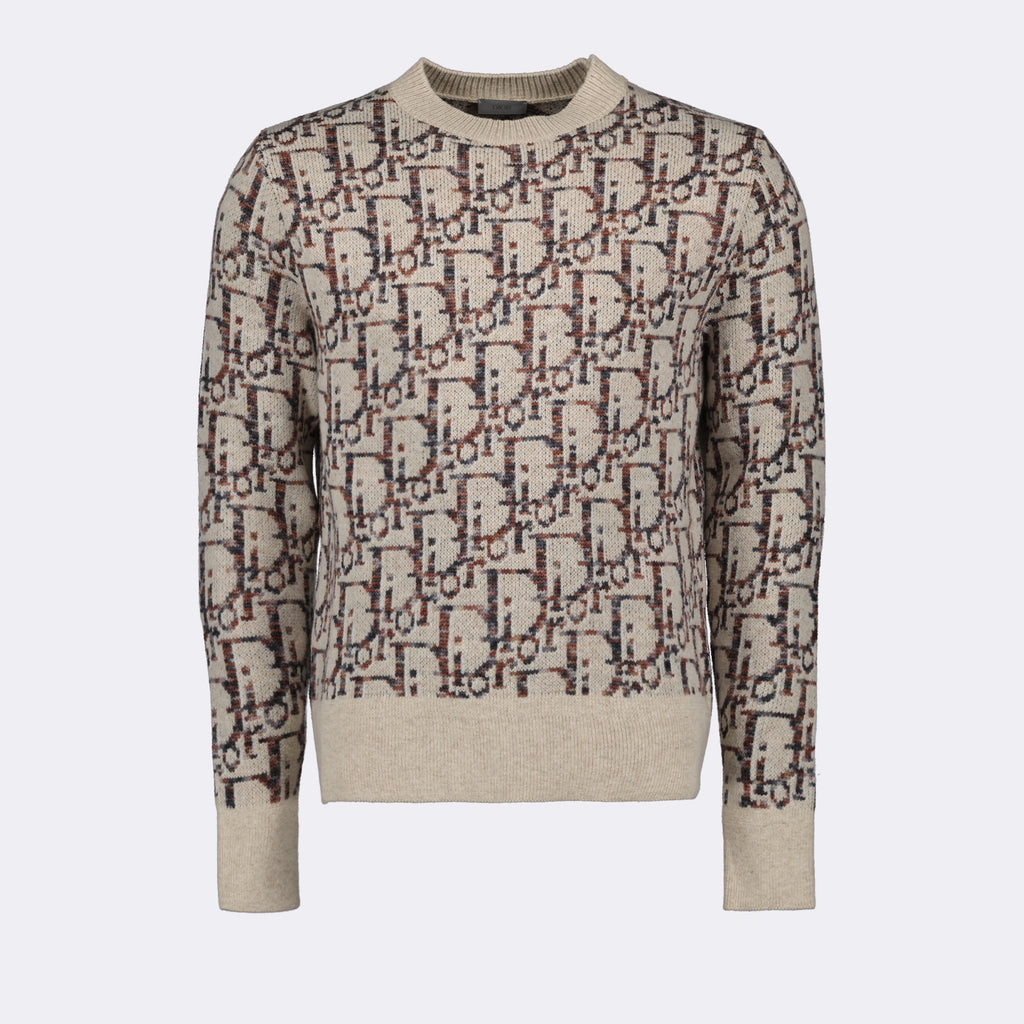 Maglieria Pull Oblique Dior Beige Homme