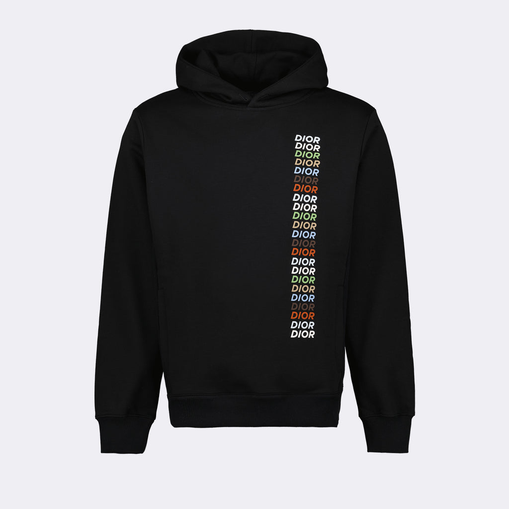 Sweatshirts Sweat à capuche à logos Dior Noir Homme