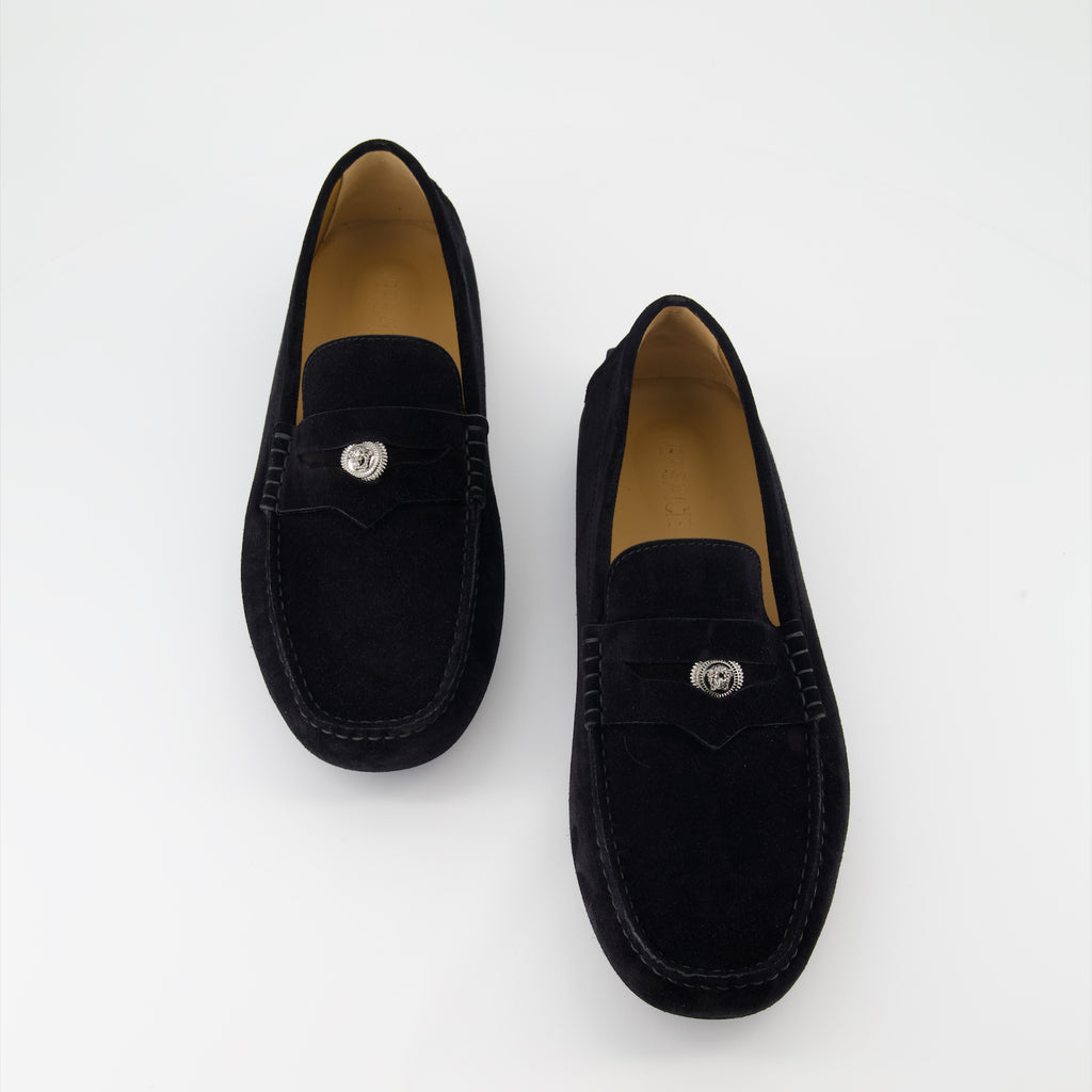 Mocassins Mocassins en suède Versace Noir Homme