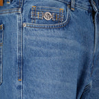 Pantalons Jean droit Versace Bleu Homme