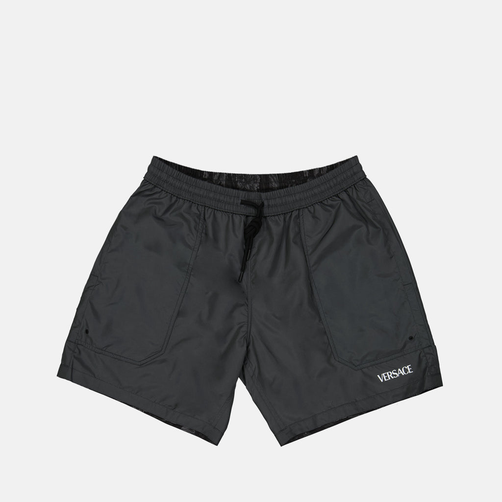 Beachwear Reversible Barocco Swim Shorts Versace Black Man