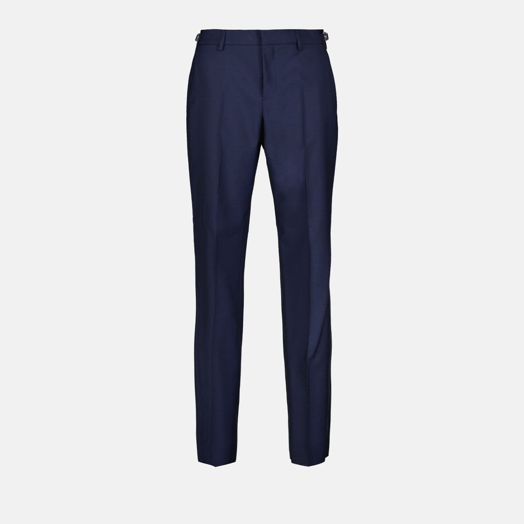 Pants Pleated pants Versace Blue Man