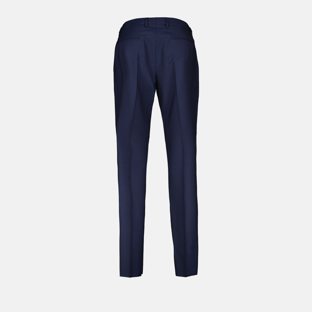 Pants Pleated pants Versace Blue Man