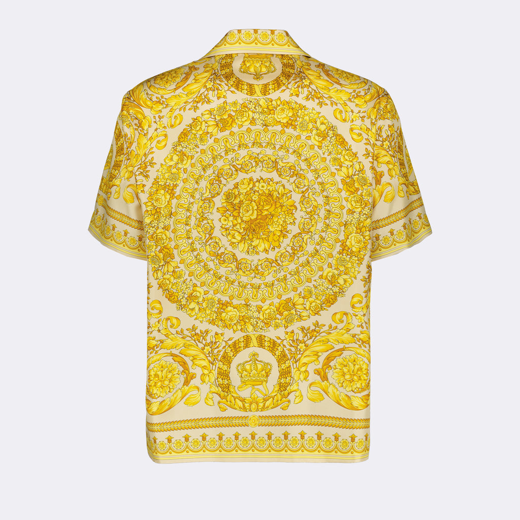 Camisas Chemise Barocco en soie Versace Amarillo Homme