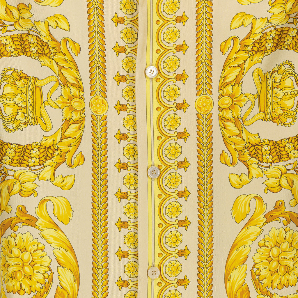 Camisas Chemise Barocco en soie Versace Amarillo Homme