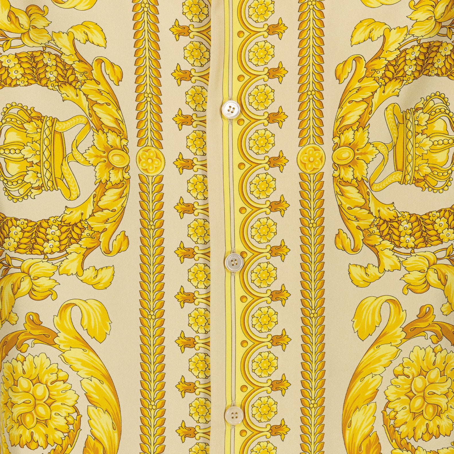 Camisas Chemise Barocco en soie Versace Amarillo Homme