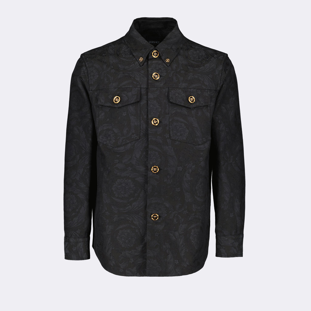 Vestes Veste chemise Barocco Versace Gris Homme