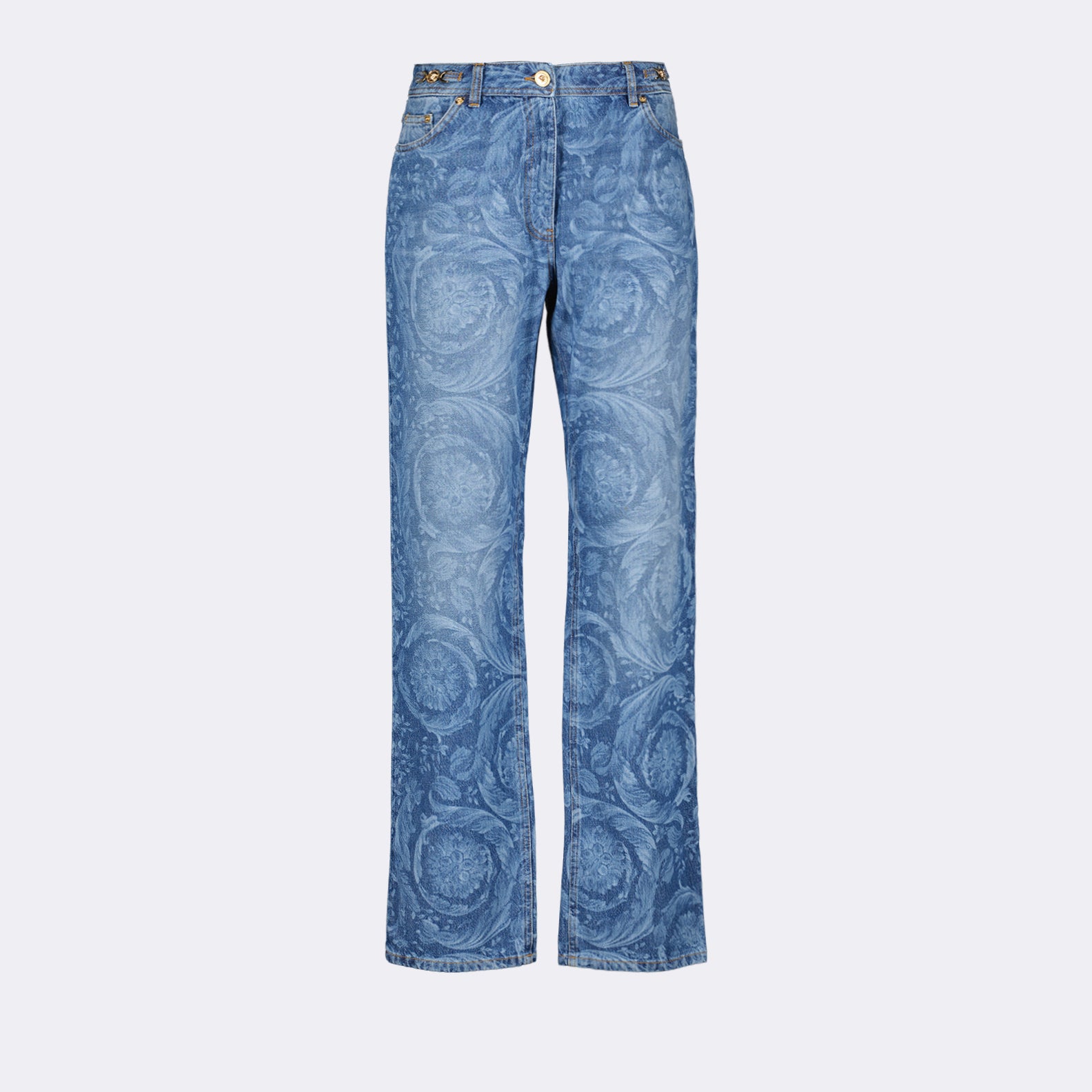 Pantalons Jean droit Barocco Versace Bleu Femme