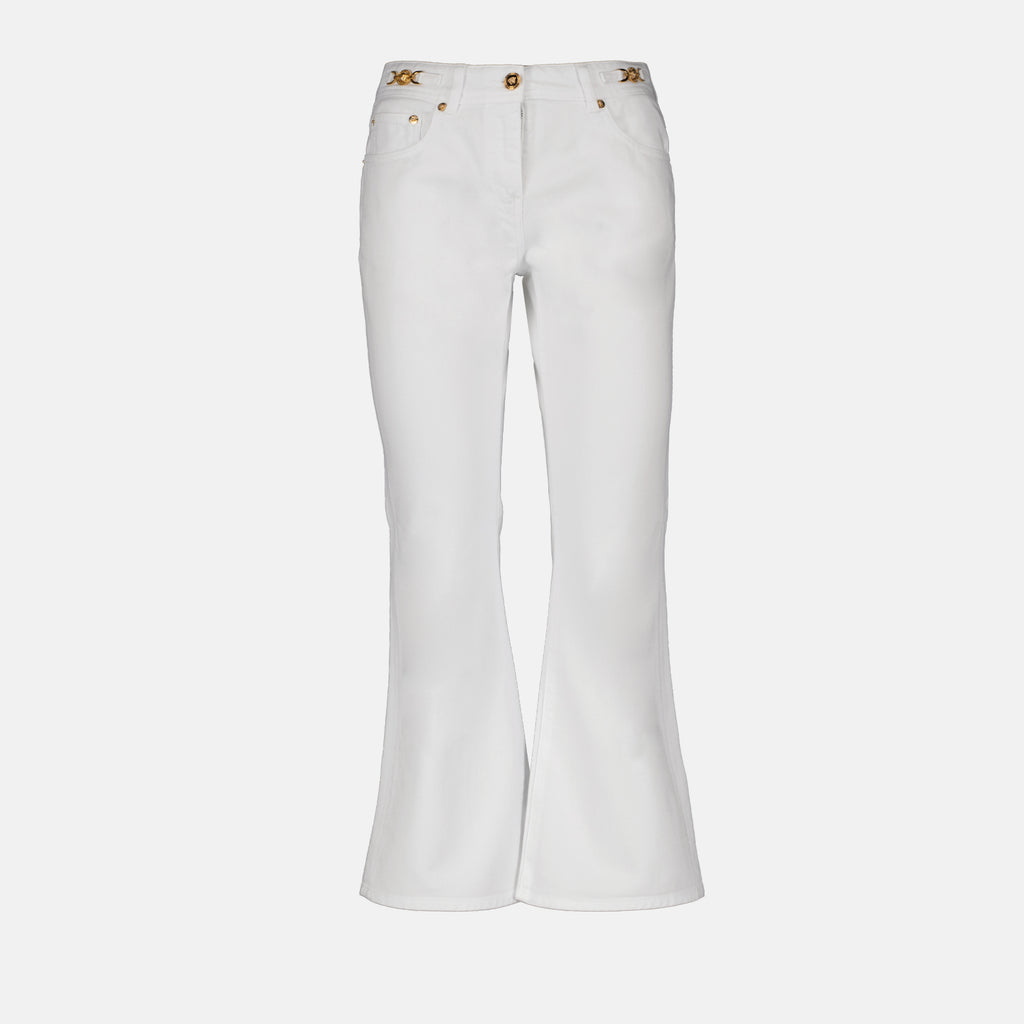 Pantalons Jean Medusa '95 Versace Blanc Femme