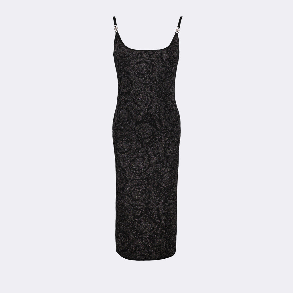 Vestidos Robe Barocco en lurex Versace Preto Femme