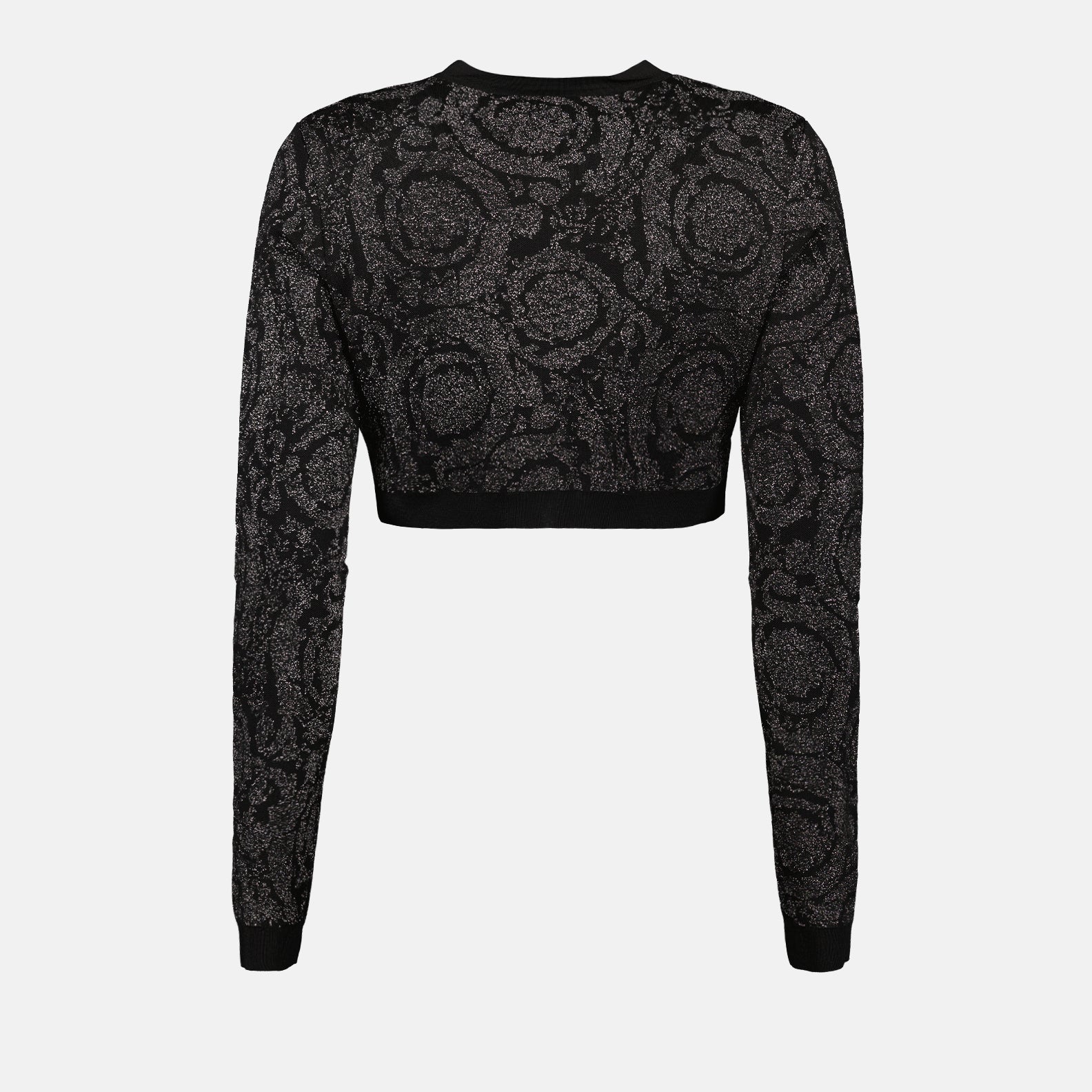 Maille Cardigan Barocco en lurex Versace Noir Femme