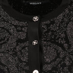 Maille Cardigan Barocco en lurex Versace Noir Femme