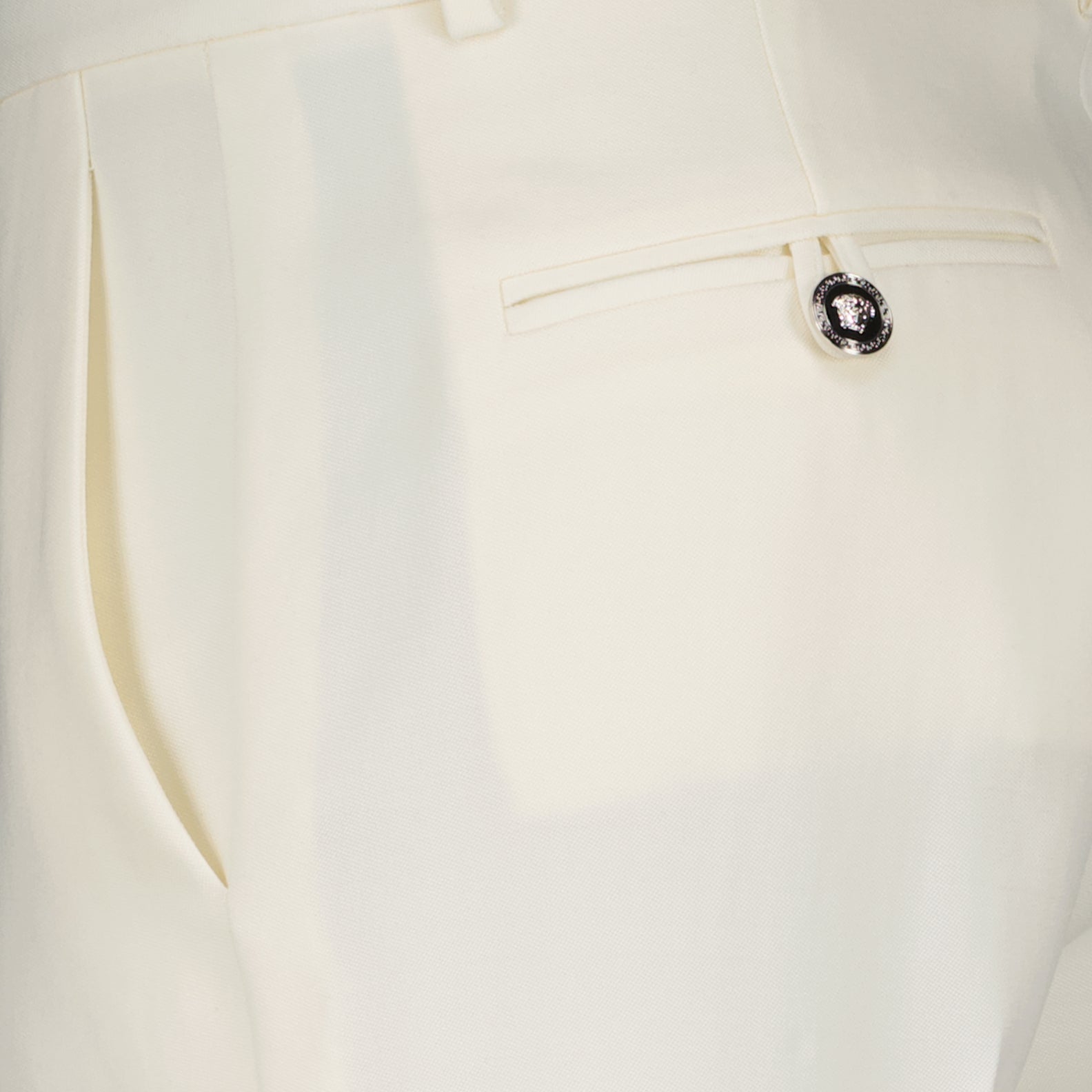 Pantalones Pantalon droit blanc Versace Beige Femme