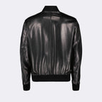 Casacos Blouson bomber en cuir Versace Preto Homme