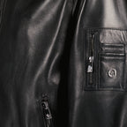 Casacos Blouson bomber en cuir Versace Preto Homme