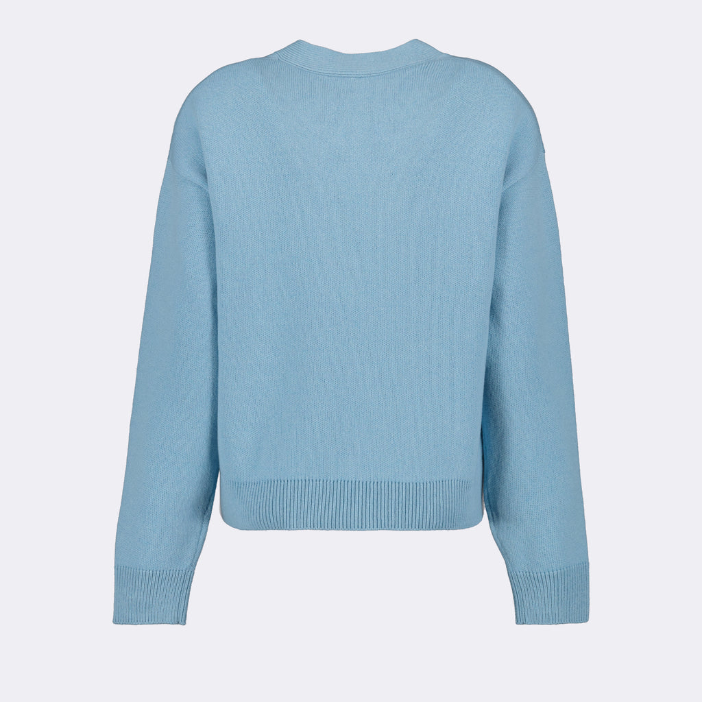 Maille Cardigan en laine Versace Bleu Femme