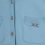 Maille Cardigan en laine Versace Bleu Femme