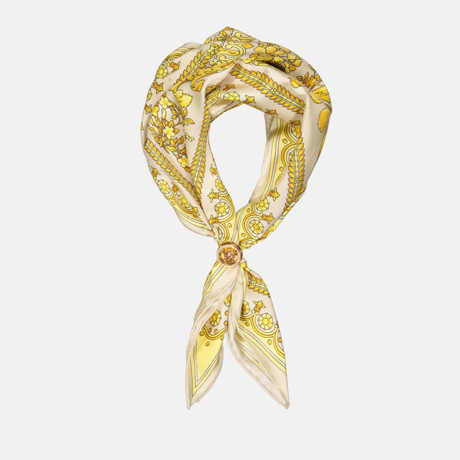 Écharpes, foulards et gants Foulard Barocco Versace Jaune Unisexe