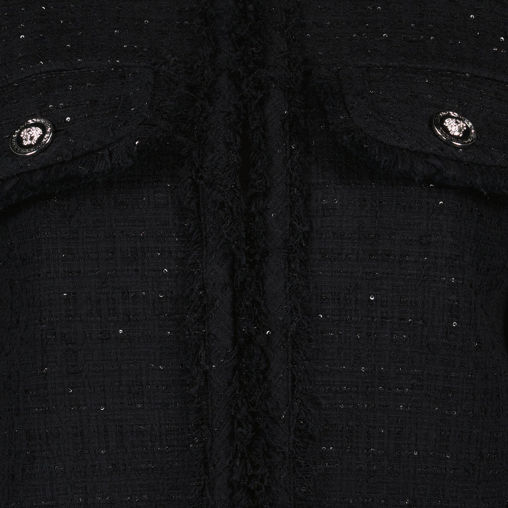 Vestes Cardigan en tweed Versace Noir Femme