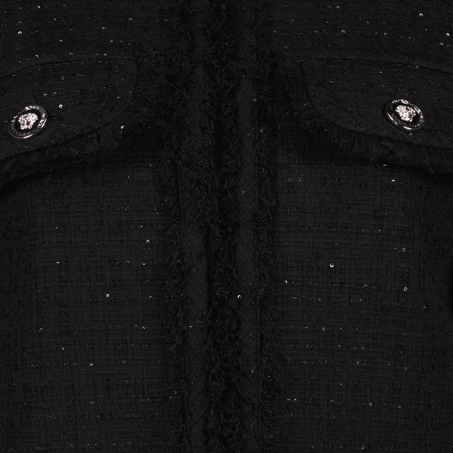 Vestes Cardigan en tweed Versace Noir Femme