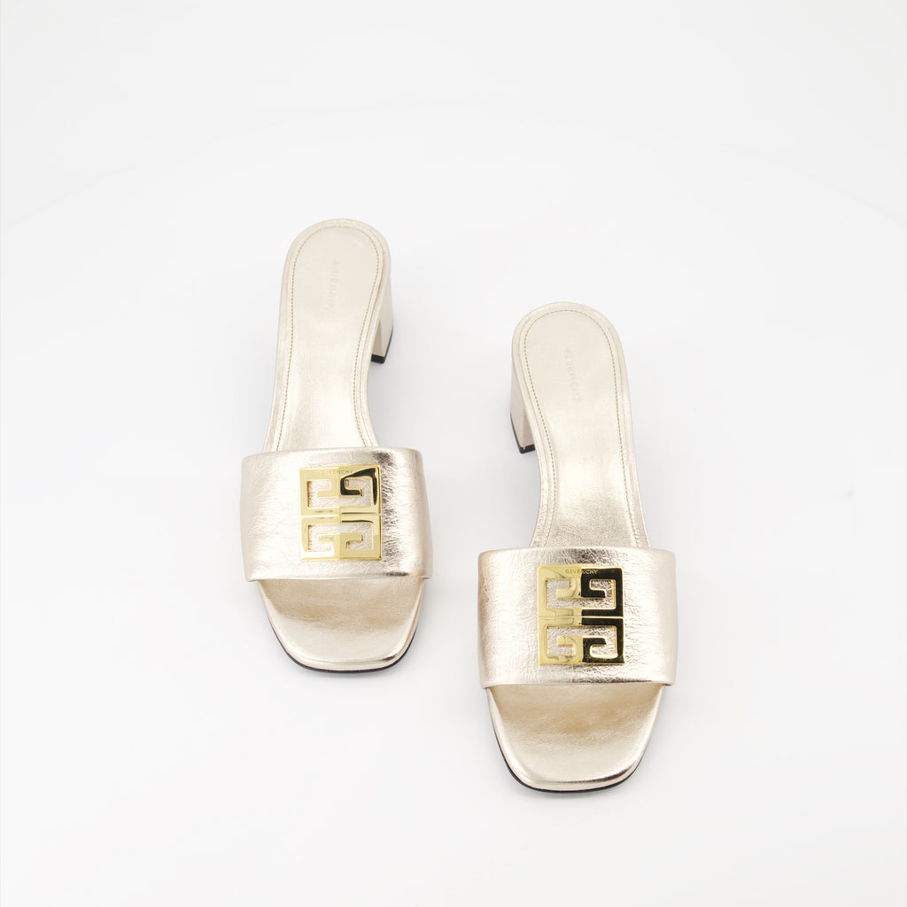 Chaussures ouvertes Mules 4G Givenchy Doré Femme