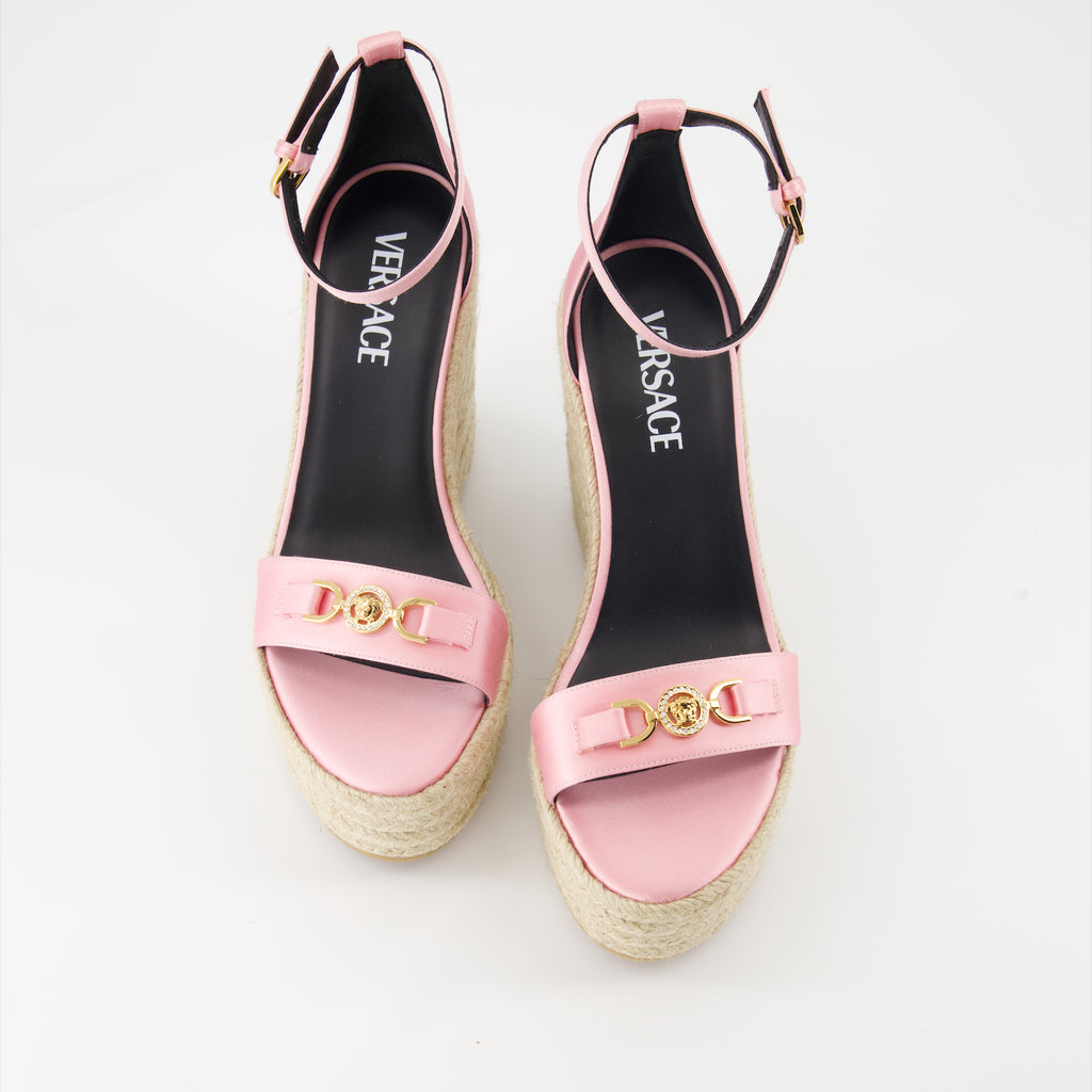 Zeppe Sandales compensées Medusa '95 Versace Rosa Femme