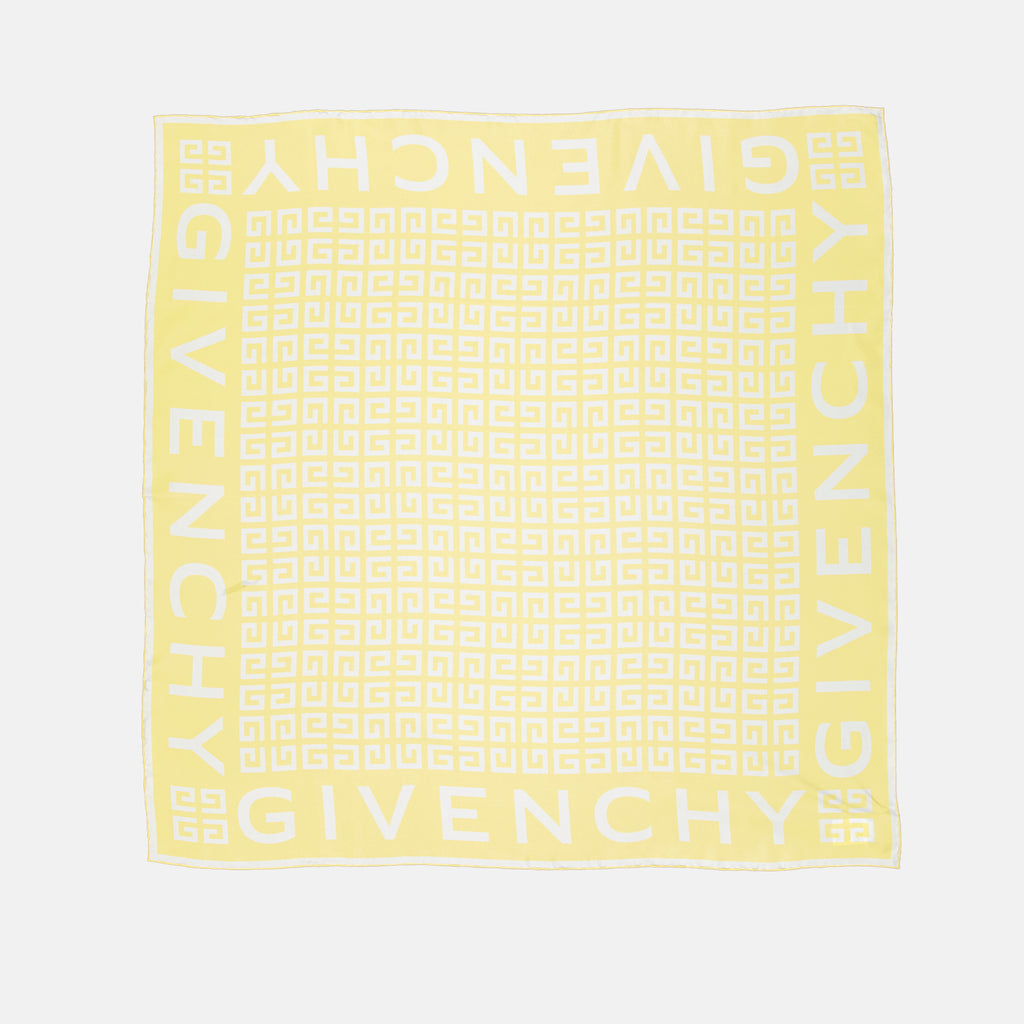 Écharpes, foulards et gants Carré de soie 4G Givenchy Jaune Femme