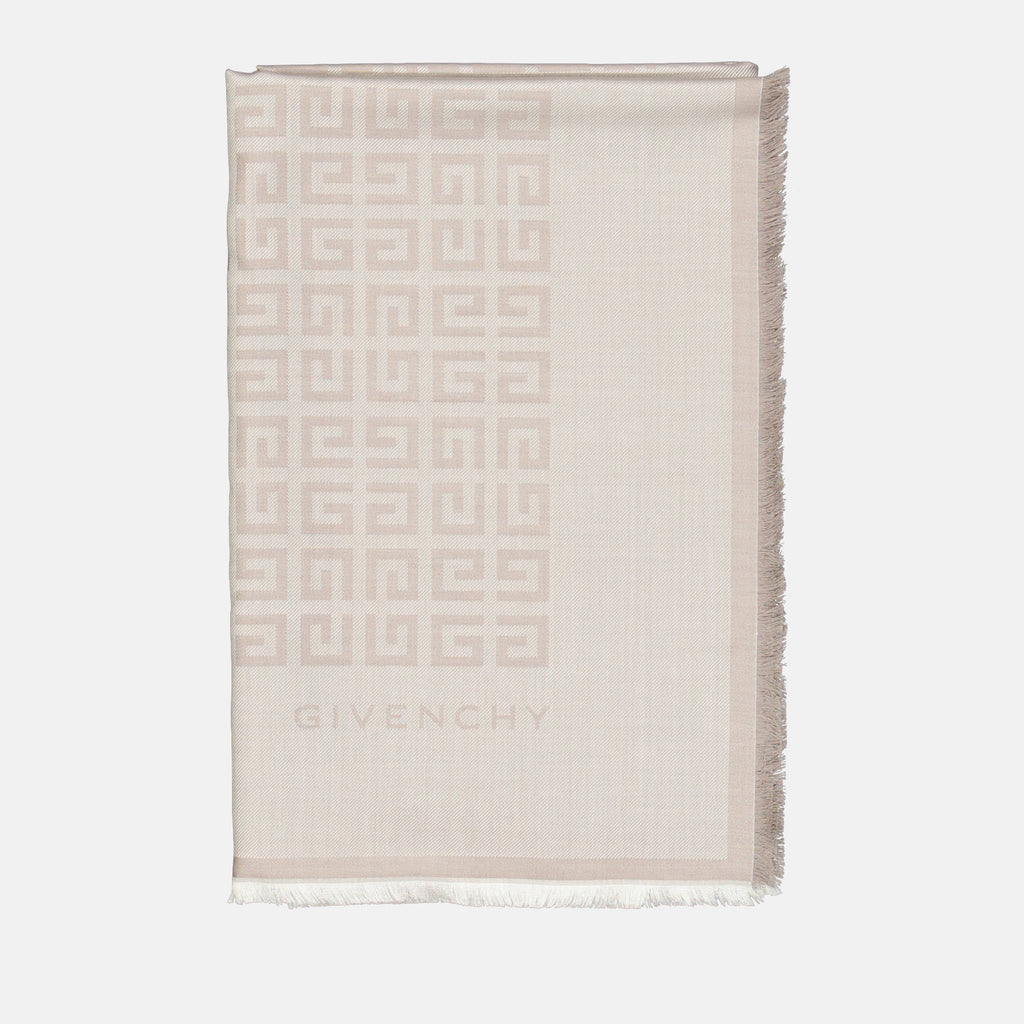 Écharpes, foulards et gants Écharpe 4G en laine et soie Givenchy Beige Femme