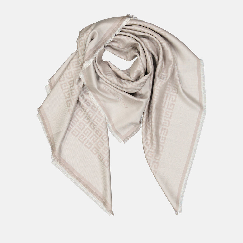 Écharpes, foulards et gants Écharpe 4G en laine et soie Givenchy Beige Femme