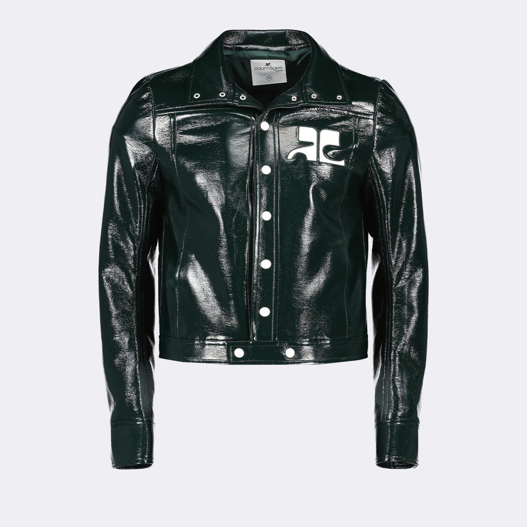 Jaquetas Reedição de Casaco de Vinil Courrèges Verde Homens