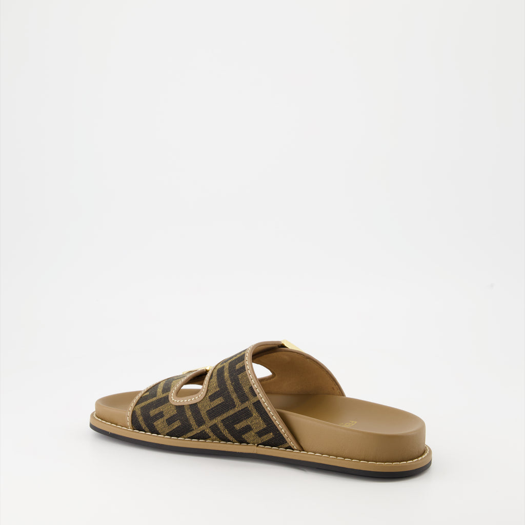 Scarpe aperte Sandales Fendi Feel en jacquard Fendi Marrone Femme