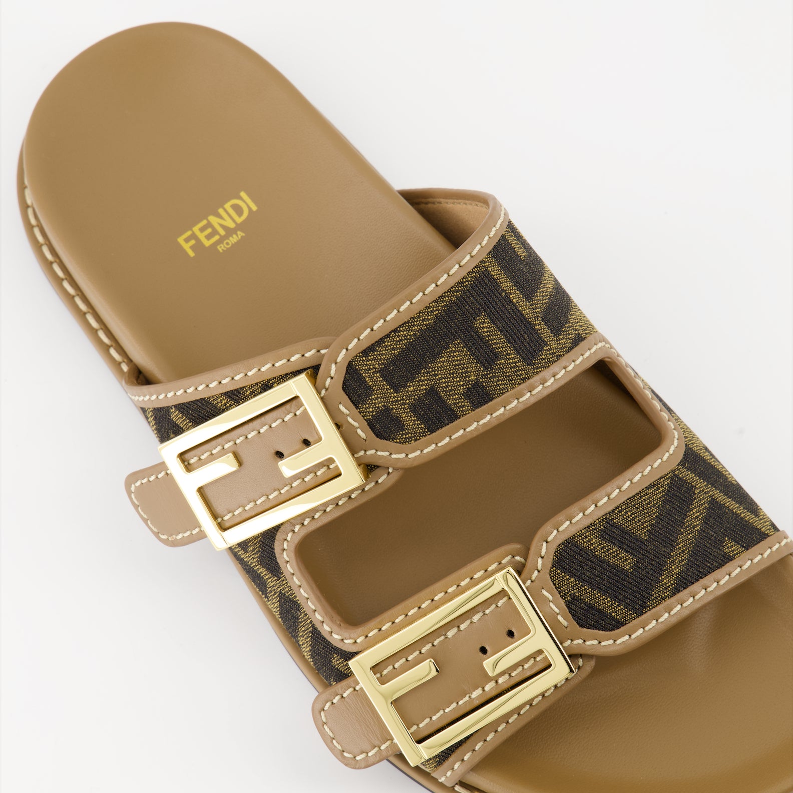 Scarpe aperte Sandales Fendi Feel en jacquard Fendi Marrone Femme