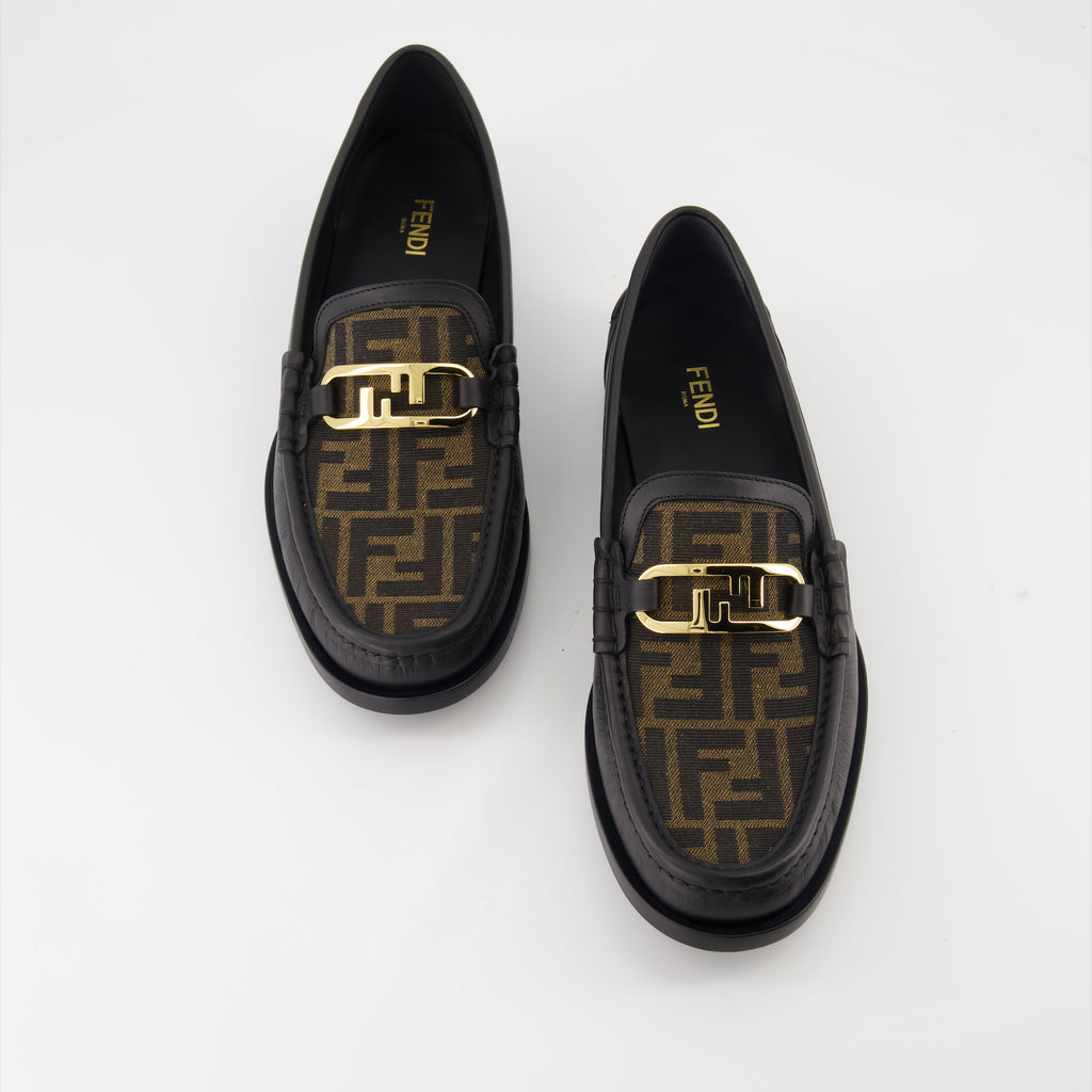 Mocassins Mocassins en cuir Fendi O'Lock Fendi Noir Homme