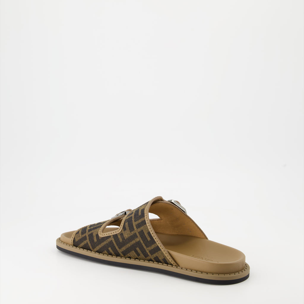 Scarpe aperte Sandali Fendi Feel in Jacquard Fendi Marrone Homme