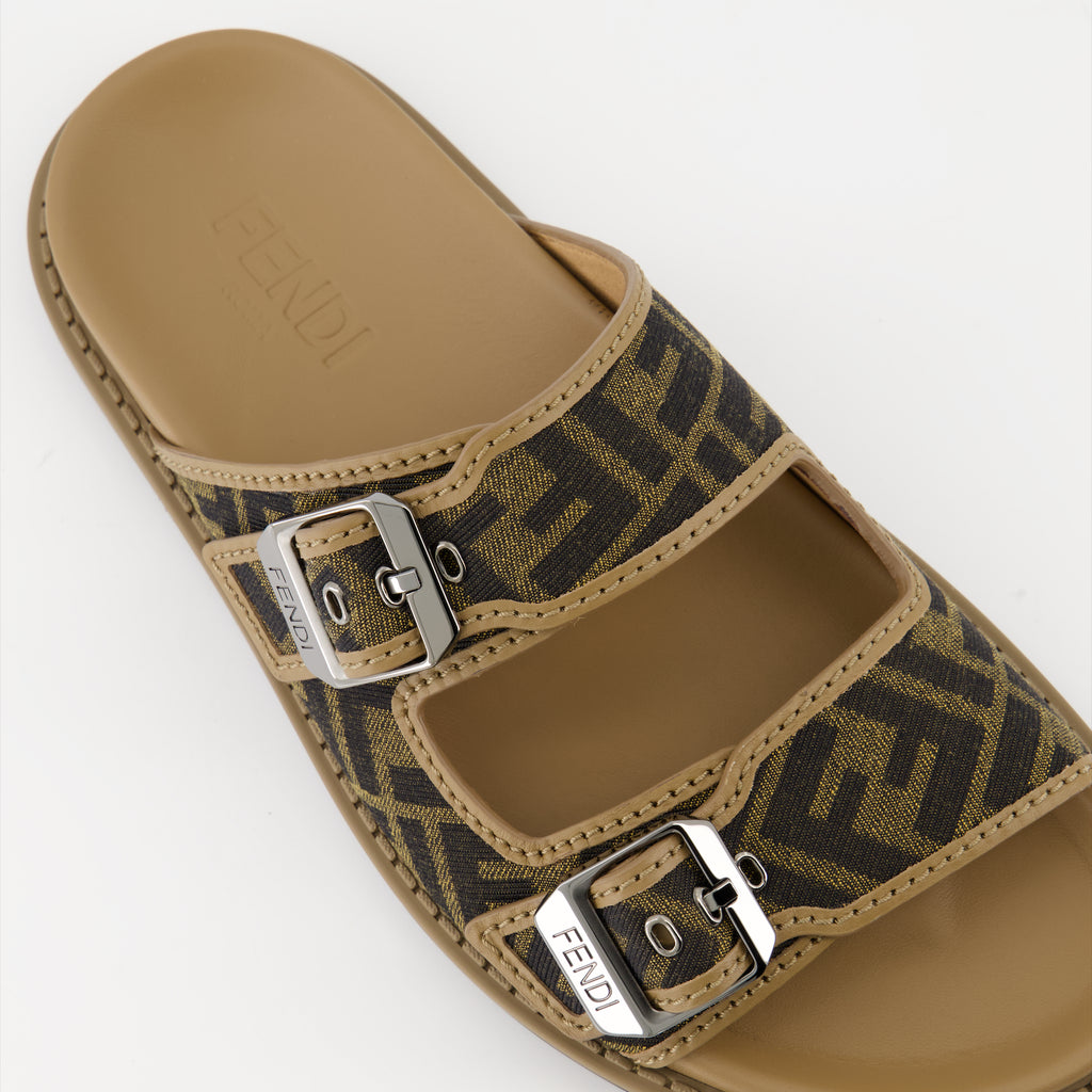 Scarpe aperte Sandali Fendi Feel in Jacquard Fendi Marrone Homme