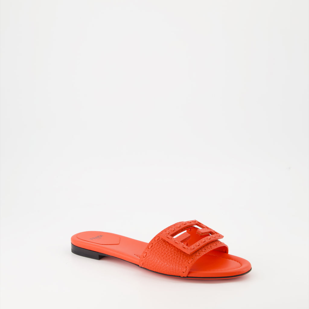 Scarpe aperte Sandales Baguette en cuir Fendi Rosso Femme