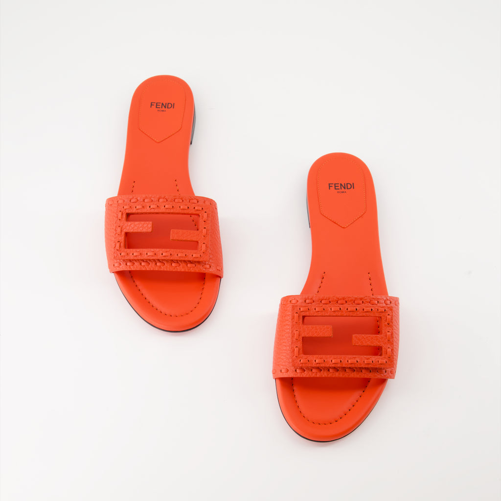 Scarpe aperte Sandales Baguette en cuir Fendi Rosso Femme