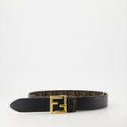 Cintos Ceinture FF réversible Fendi Preto Femme