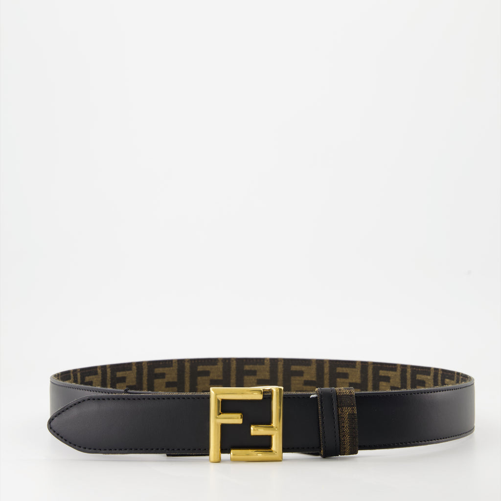 Cintos Ceinture FF réversible Fendi Preto Femme