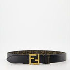Cintos Ceinture FF réversible Fendi Preto Femme