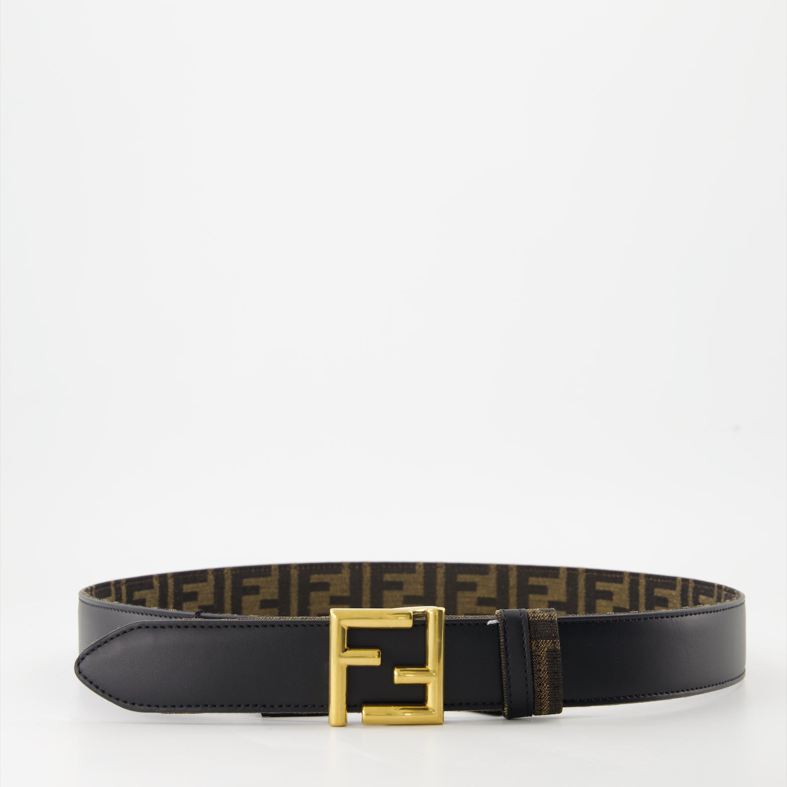 Cintos Ceinture FF réversible Fendi Preto Femme